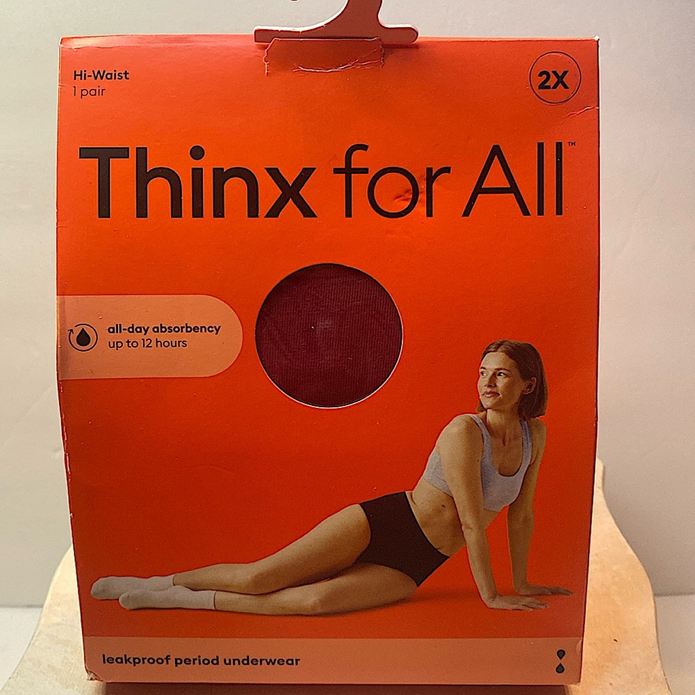 NEW THINX FOR ALL LEAK PROFF PERIOD UNDERWEAR COLOR RHUBARB SIZE 2X